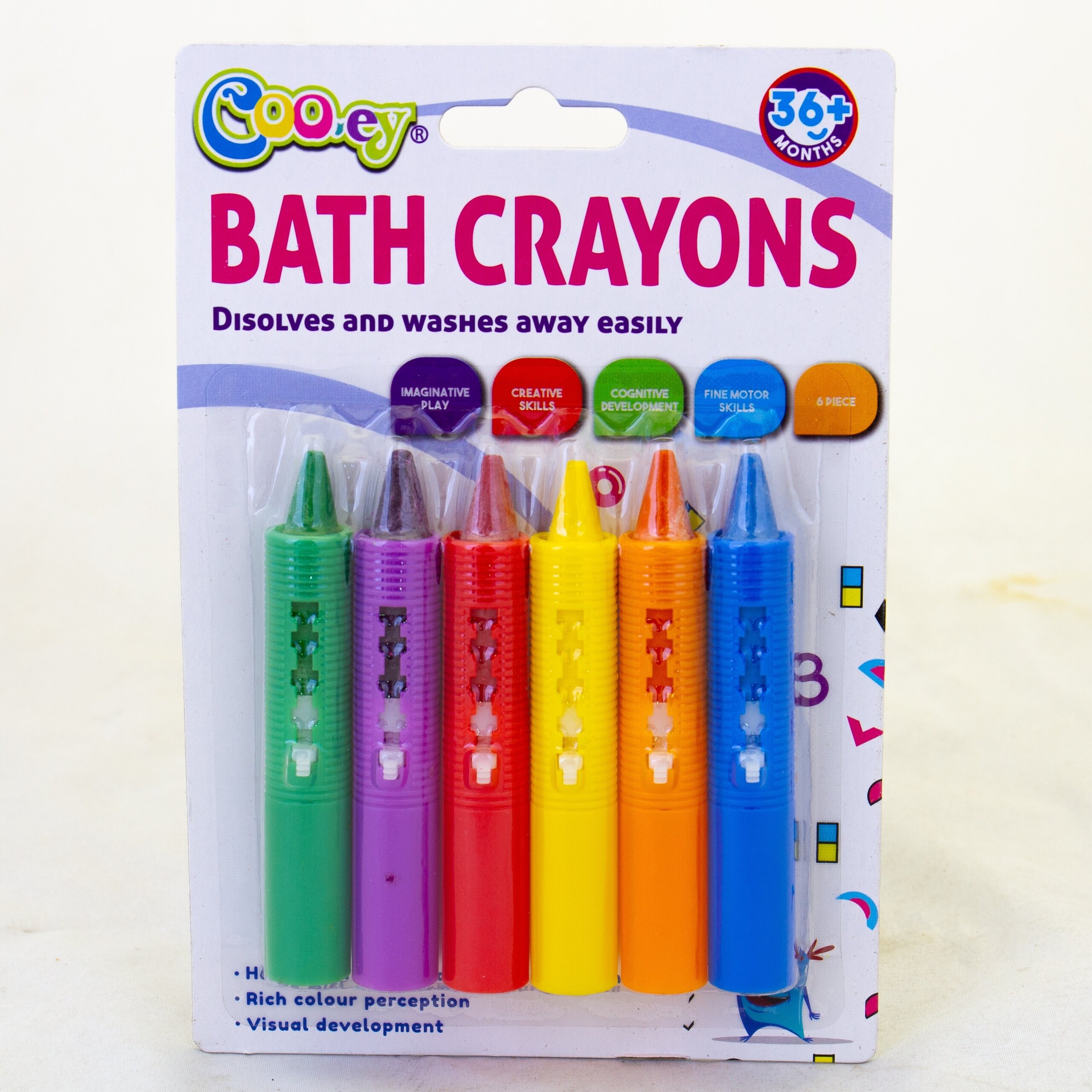 Turning Shower Time into a Positive Learning Experience for Children 3 A pack of different-coloured bath crayons