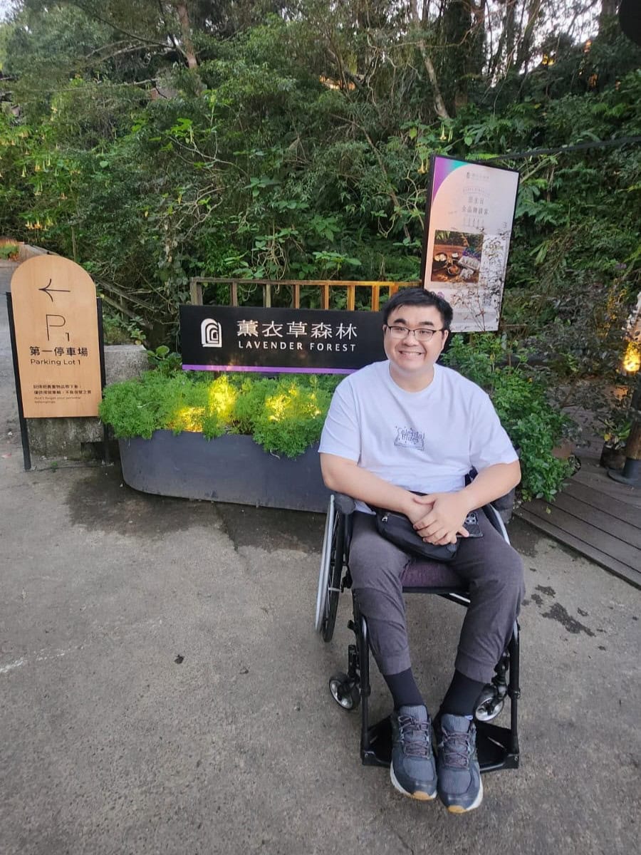 Travel Tips for Wheelchair Users 4 Kishon at a lavender garden in Taiwan