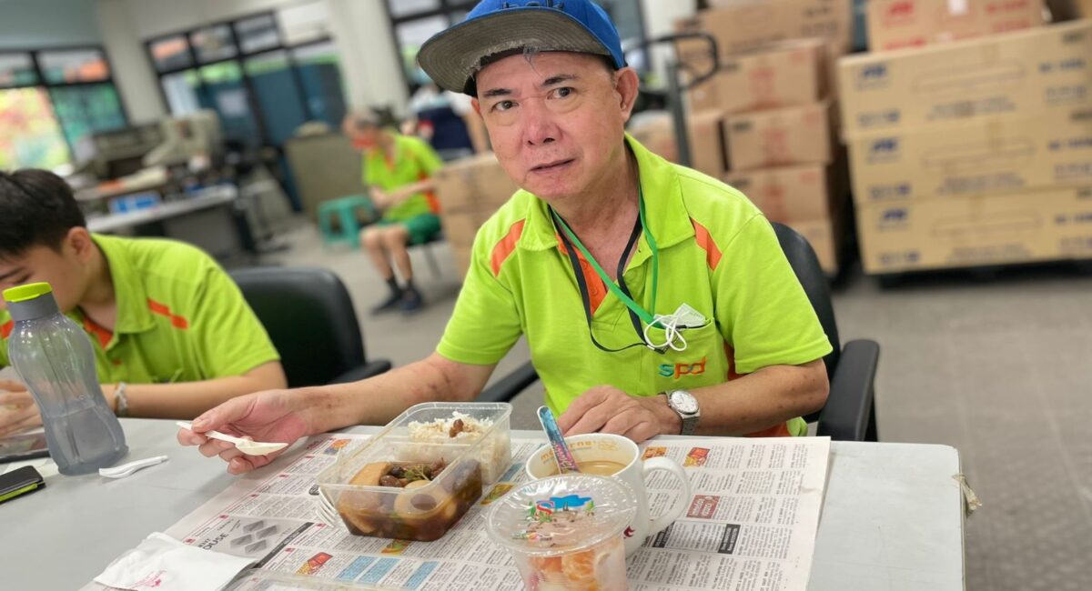 A man having lunch