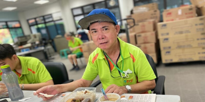 A man having lunch