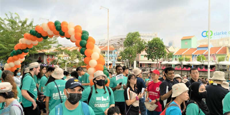 A group of people at an outdoor event
