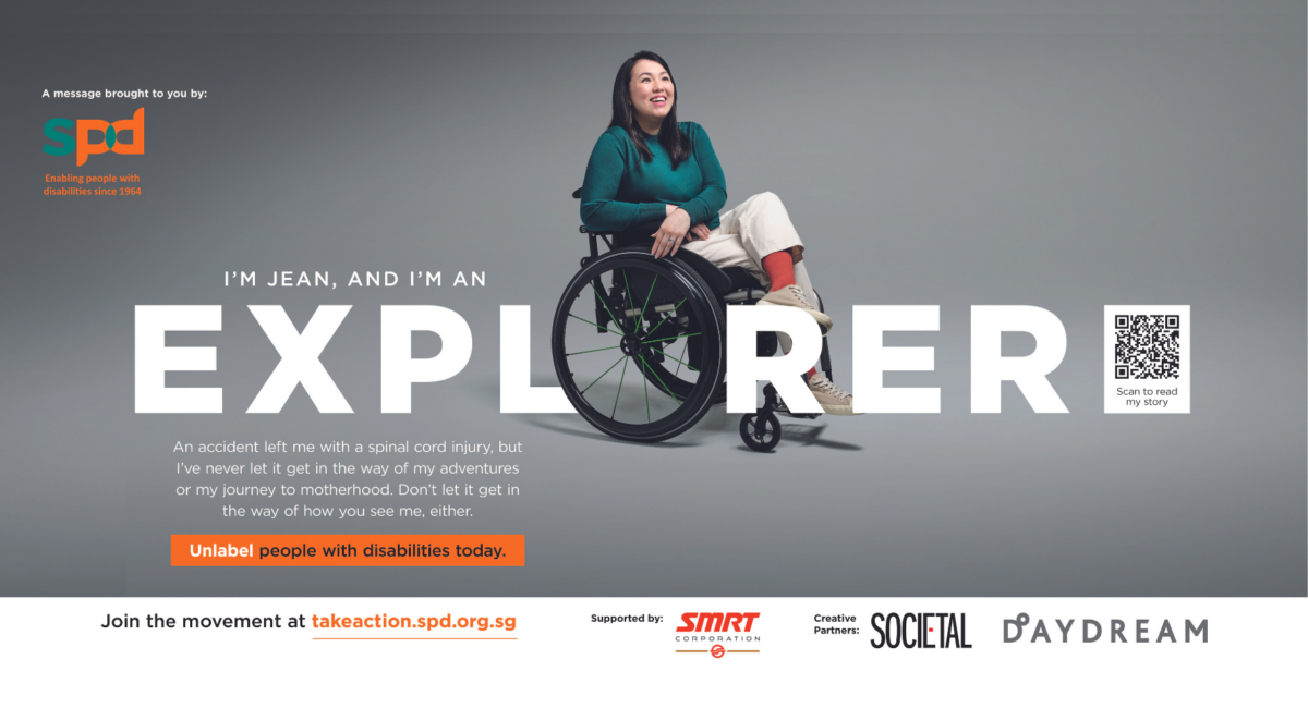 A woman on wheelchair smiling