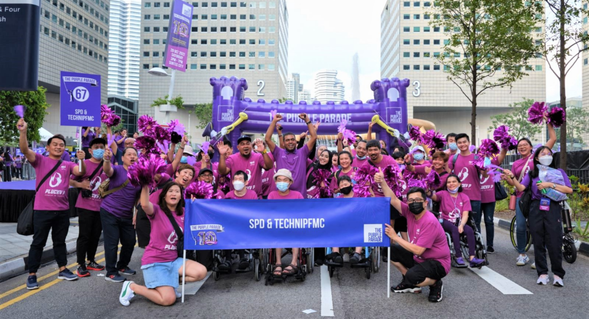 S P D and our partner TechnipFMC's contingent at the Purple Parade