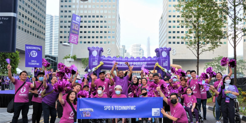 S P D and our partner TechnipFMC's contingent at the Purple Parade