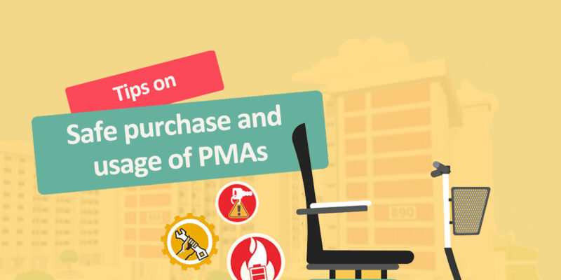 Illustration of a P M A, icons of battery fire, fixing and careless driving