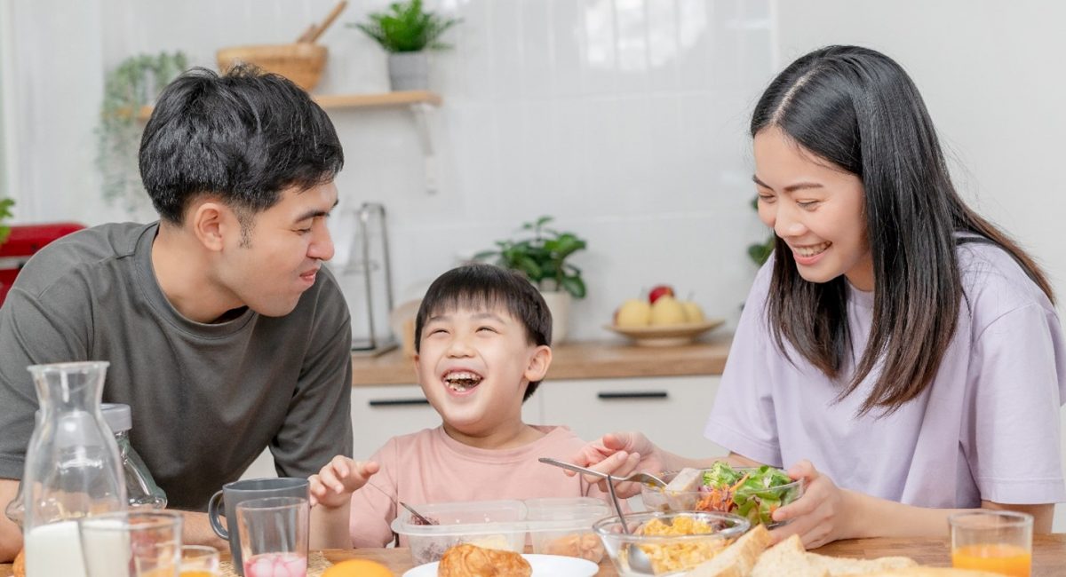 A family enjoying their meal