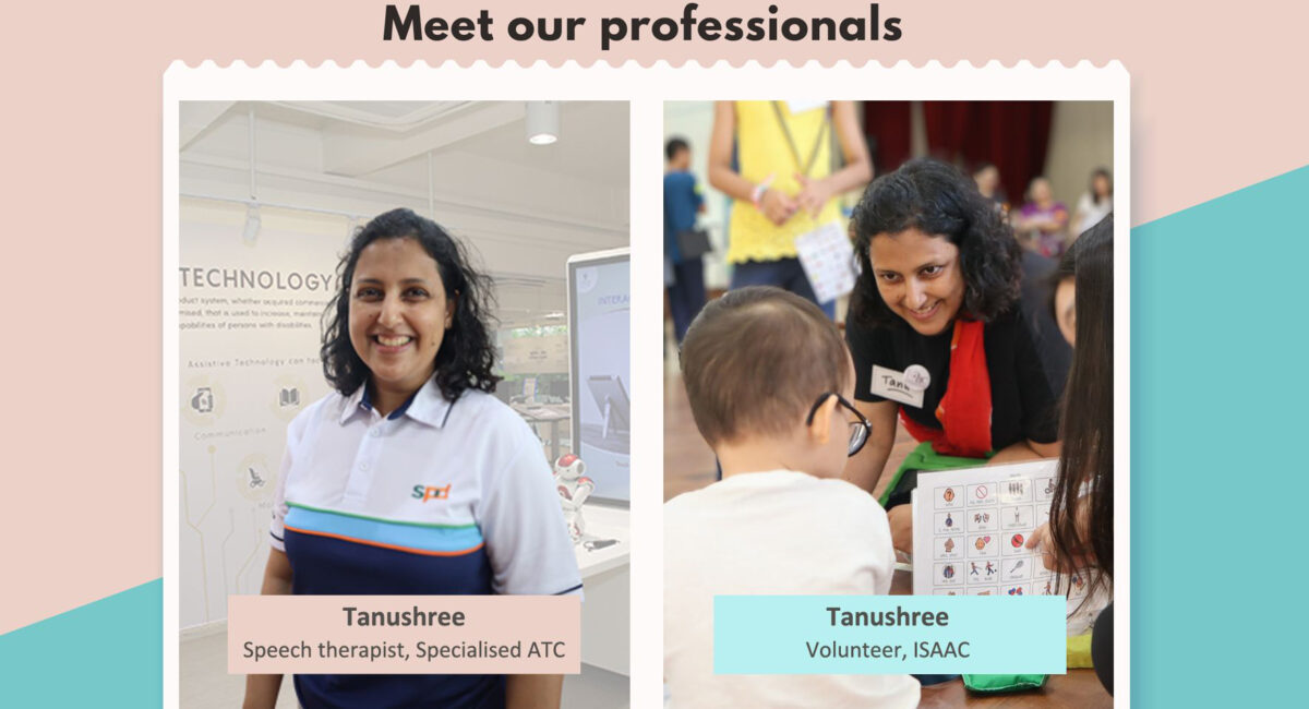 Images side by side of Tanushree in uniform and Tanushree at the A A C camp