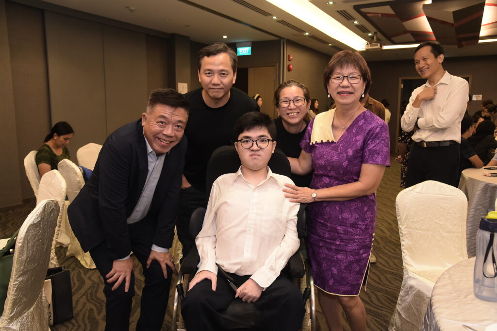Aaron at the A P B Foundation scholarship ceremony with his parents, Mr Kenneth Choo and Ms Denise Phua