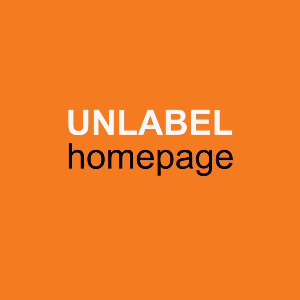 Orange UNLABEL homepage button