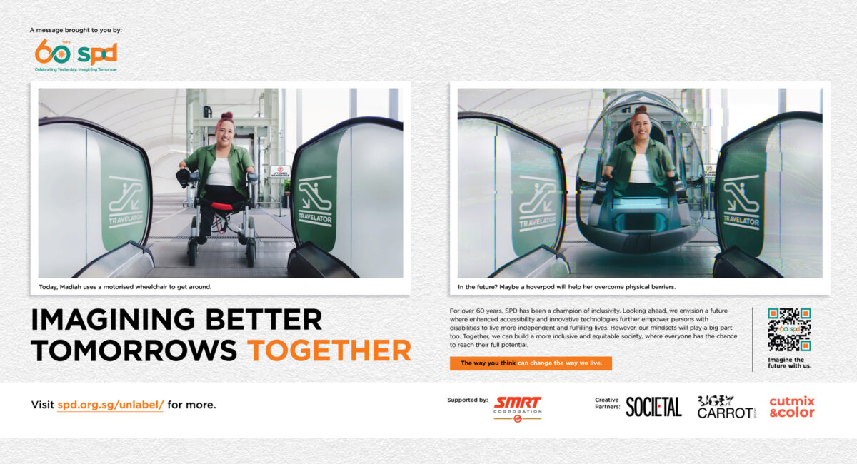 On left is of Madiah in a motorised wheelchair, then right is a more futuristic version where Madiah is seated in a hoverpod. Text is in the post.