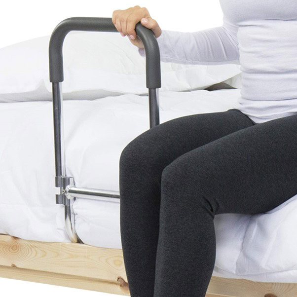 Portable grab bars that can be inserted under the beds. 