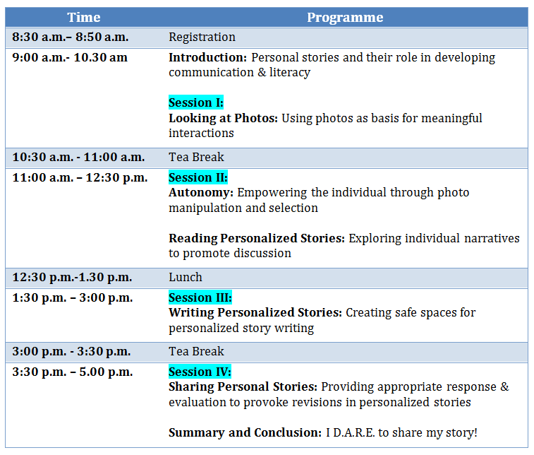 DW Workshop schedule