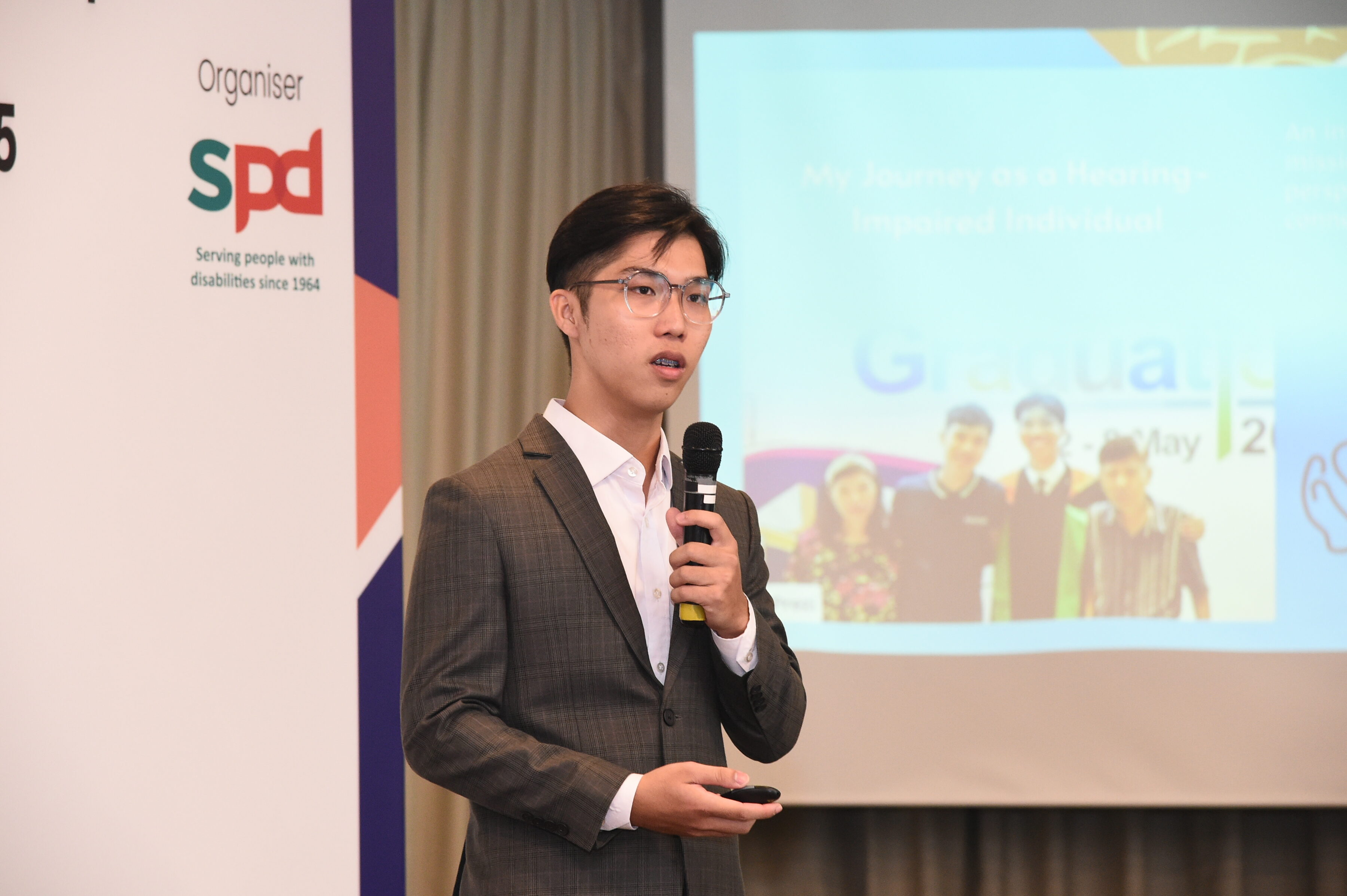 Samuel speaking at the A P B Foundation scholarship ceremony